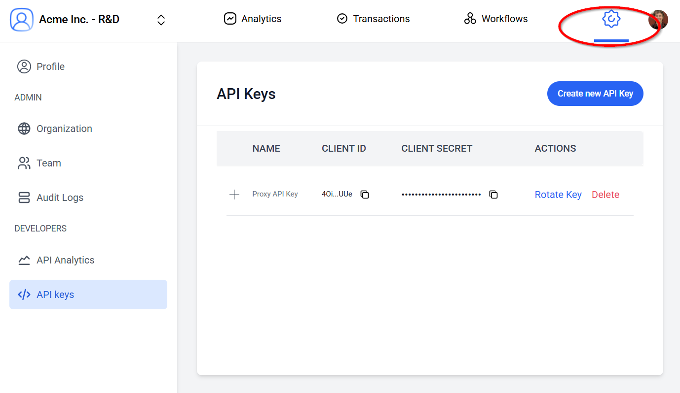 Create an API Key